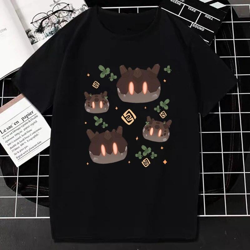 Genshin Impact TShirt Kawaii Games Character Cartoon Graphic Tops Women Harajuku Fashion Streetwear Casual Oversized Camisetas