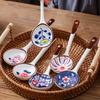 Gift Set Household Ceramic Spoon Hand-painted High-value Long-handled Spoon Creative Dessert Spoon Eco-friendly Underglaze Paint