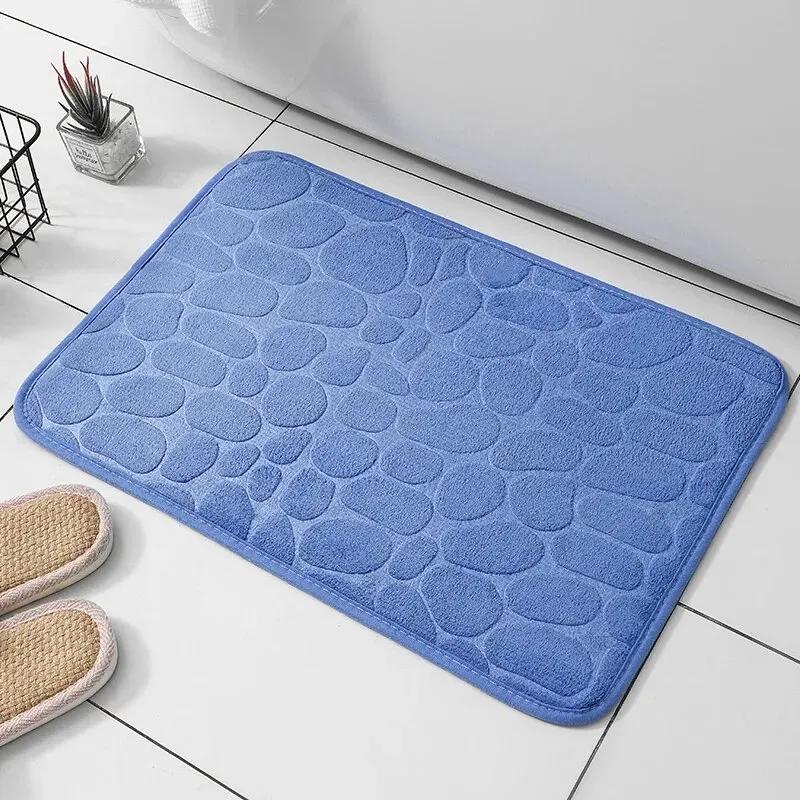 Matte rutschfeste Teppiche Kopfsteinpflaster geprägt Badezimmer Bad in Waschbecken Badewanne Seitenboden Teppich Duschraum Fußmatte Memory Foam