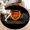 Arsenal F Custom Name Round Area Rug,Carpet Rug for Living Room Bedroom Sofa Playroom Decor,Non-slip Floor Mat