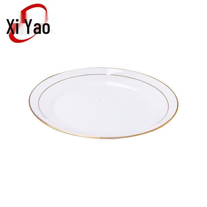 Xiyao Gold-Rim Ceramic Dinner Plates