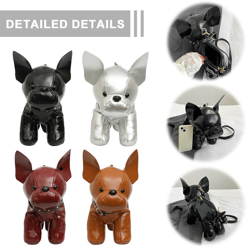 NEW Doggie Shoulder Bag for Women Bulldog Crossbody Leather Bag Adjustable Strap Messenger Bag w/Zipper for Shoping Travel