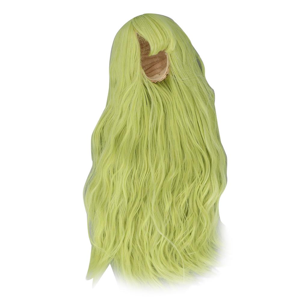 Doll Long Wig Soft Silk Mesh Cloth Simulated Scalp Flat Bang Green Artificial Hair for Ball Jointed