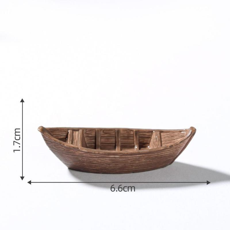 Mini Simulation Floating Boat Model Figurine Micro-landscape for Fish Tank Bonsai Landscaping DIY Decoration Aquarium Accessory