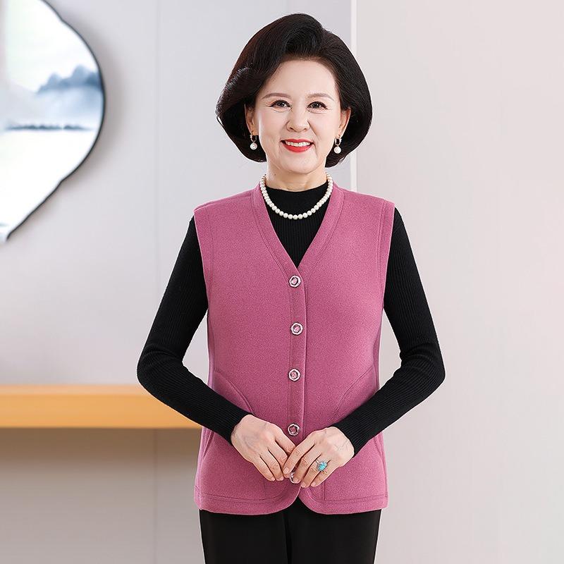 Fleeceweste Damen Herbst und Winter elastische Weste Futter Strickjacke Thermoweste
