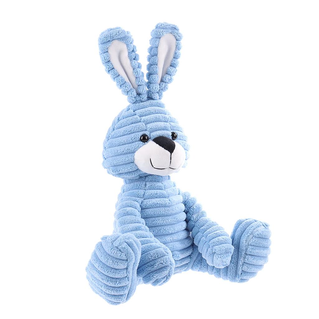 Apricot Lamb Blue Corduroy Bunny Plush Toy for Kids, Soft and Cute Fluffy Blue Corduroy Bunny for Girls and Boys, 23cm