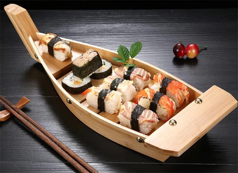 Japanese Cuisine Sushi Boats Sushi seafood Tools bamboo Wood Handmade Ship Sashimi Assorted Cold Dishes Tableware Bar Suppliers
