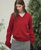 OSTKAKA Essential V-Neck Pullover Red