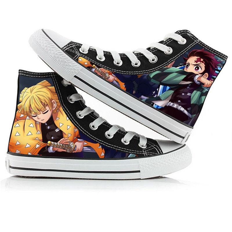2025 Demon Slayer Print Canvas Schuhe Mode Anime Student Herren Damen Unisex Freizeitschuh Liebhaber Paarschuhe