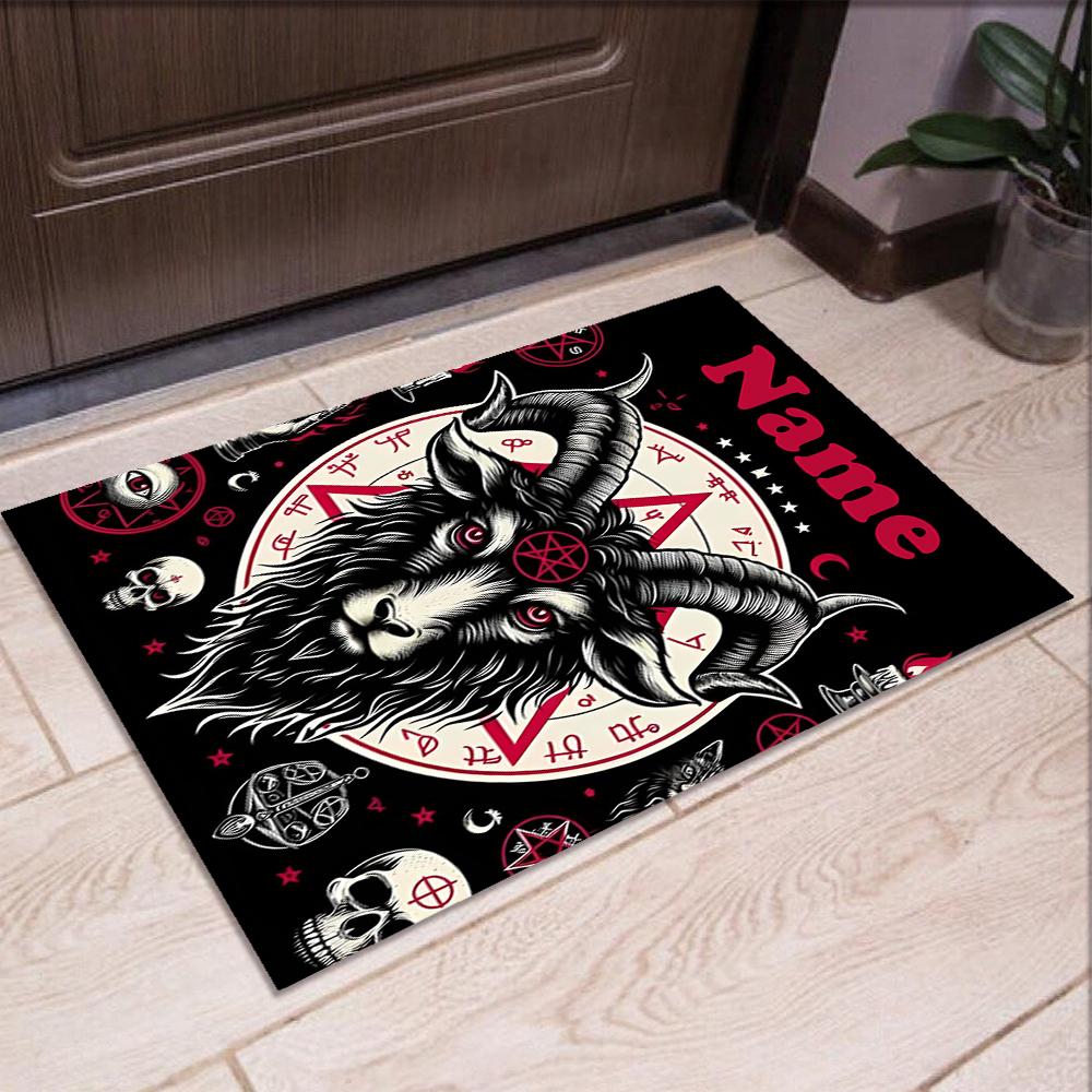 Custom Name Goat Printed Carpet,Rug for Office Chair Living Room Bedroom Kitchen Room Decor Gifts.