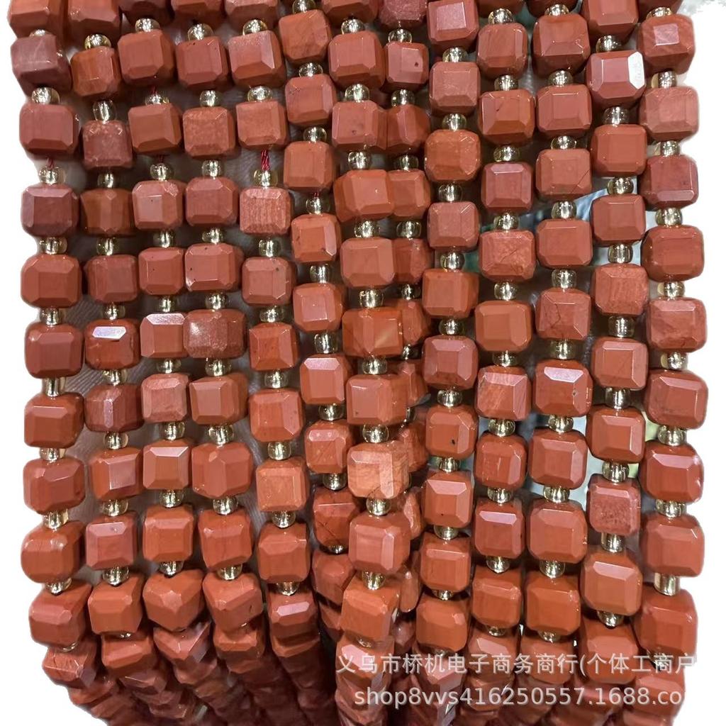 7mm Cube Natural Stone Beads: Tiger Eye, Amethyst, Red Agate for DIY Jewelry