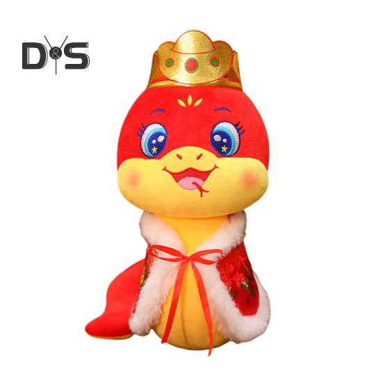 Schlangen-Plüschpuppe, Jahr der Schlange, chinesische Tierkreiszeichen, Schlangen-Stofftier, elegante Schlangen-Maskottchen-Puppe für Dekorationen zum chinesischen Neujahr