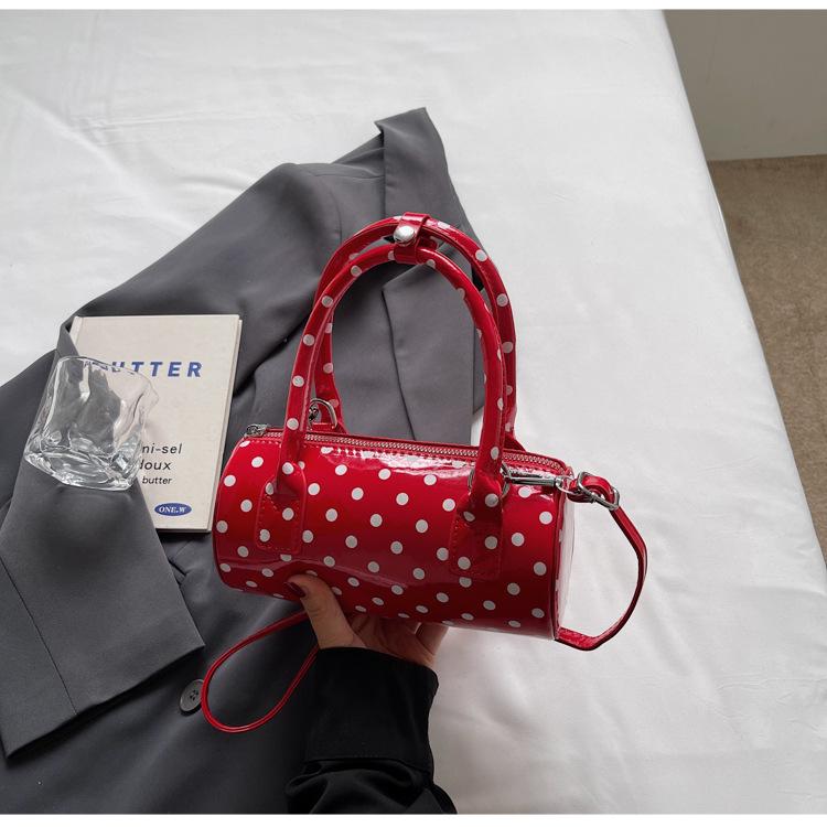 

2025 new small bag Korean version of popular pillow bag polka dot advanced sense simple messenger bag shoulder women s bag червоний