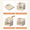 Non-woven Fabric Square Storage Box Folding Large Capacity Dirty Clothes Storage Basket Stackable with Handle