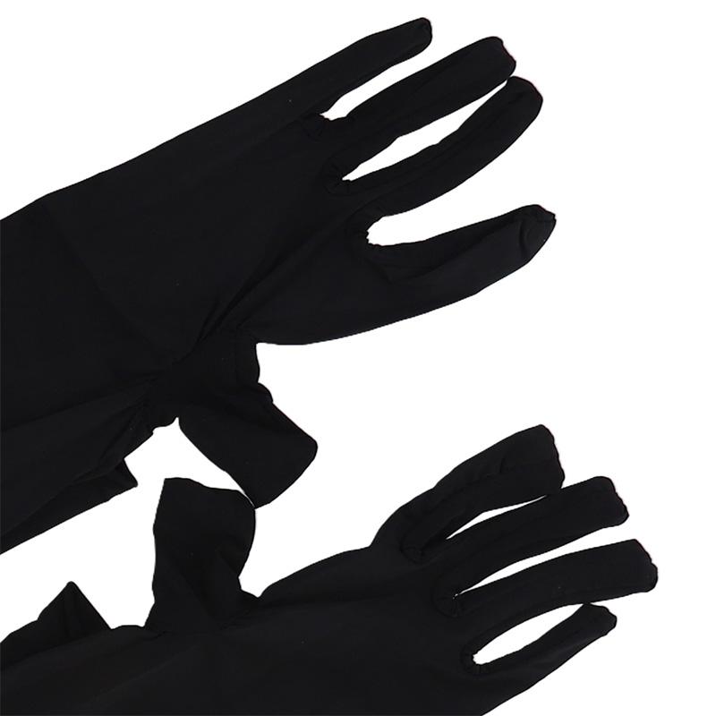 1Pair Long Gloves Anti UV Five Finger Gloves Soft Oil Shiny High Elastic Mittens Thin Nylon Breathable Glossy Sun Protection