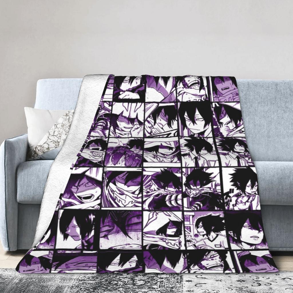 Uraraka Ochako Collage Knitted Blankets Academy Anime Manga Throw Blankets Summer Air Conditioning Ultra-Soft Warm Bedspreads