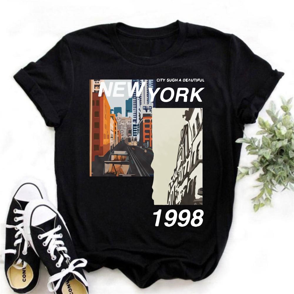 

Spring Women Cotton TShirts Letter 1998 Graphic Printed Tees Fashion Casual Female Clothes Comfortable Street Tops T Shirt 2XL