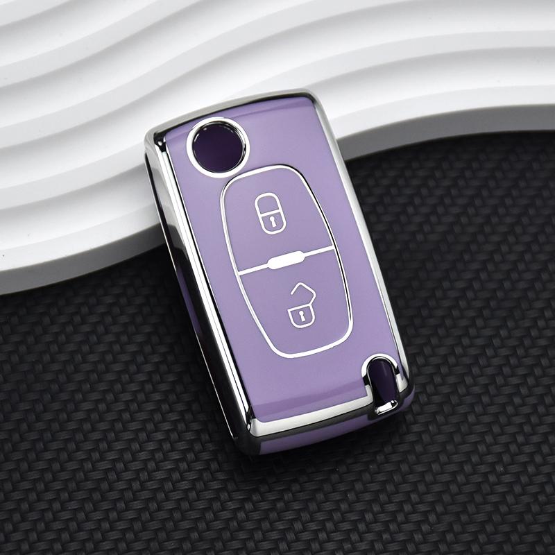 For Peugeot Partner Tepee 207 307 308 407 For Citroen C-Crosser C3 C4 Picasso Berlingo 2 Buttons Key Case Cover Case Keychain
