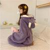 [newsight] Winter Pajamas, Dinosaur Romper Overalls, Kigurumi, Loungewear, Cold Weather Protection, Fluffy (Purple)