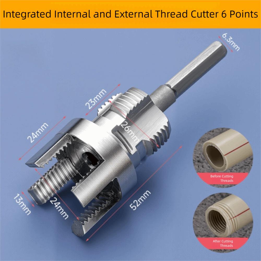 4/6 Points PVC Pipe Threader Kit Internal/External Thread Fast PPR Water Pipe Opener Tap Pipe Threader Waterpipe Tapping Tool