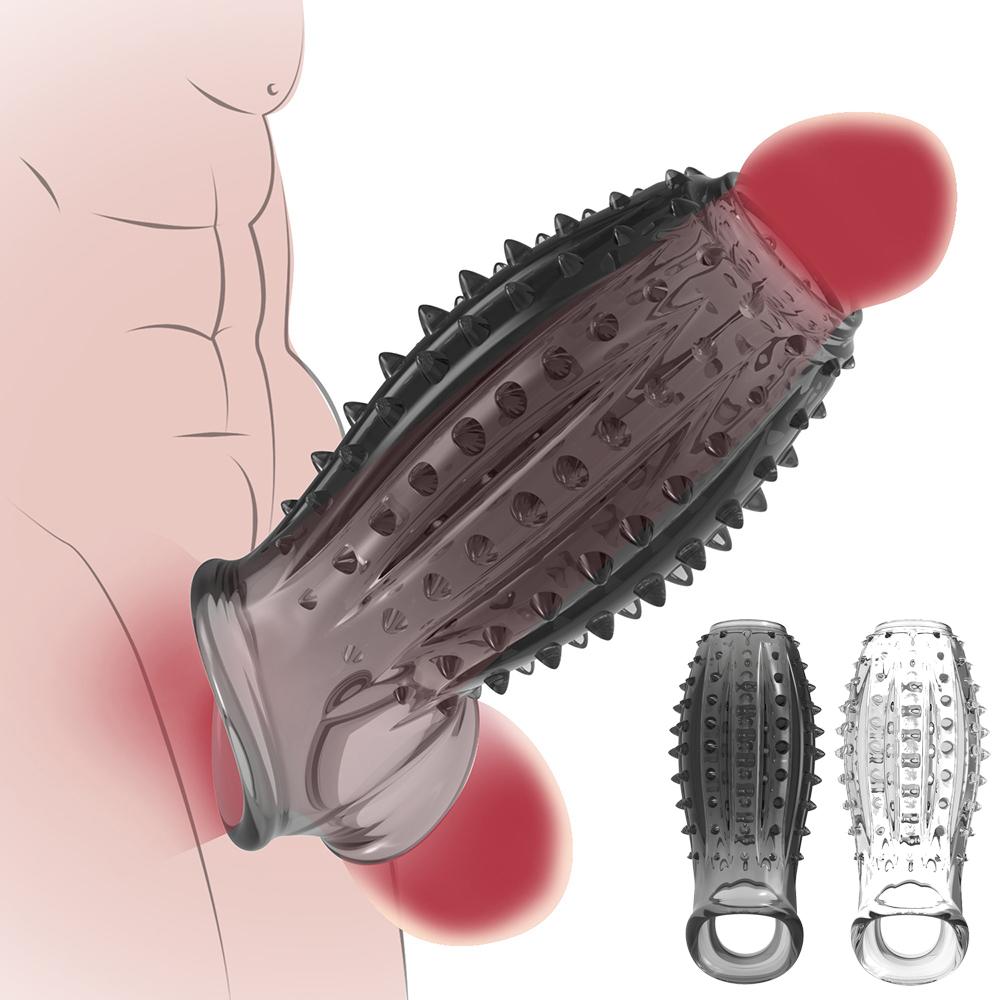 Penis Cock Sleeve Male Sex Toy Penis Enlarger Extender for Men Realistic Dildo Penis Ring To Lock the Sperm Male Penis Training