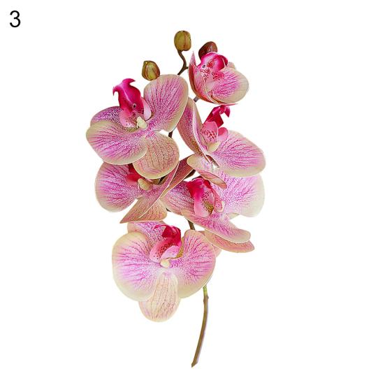 1Pc 6Heads Artificial Butterfly Orchid Silk Flower Home Wedding Party Decor