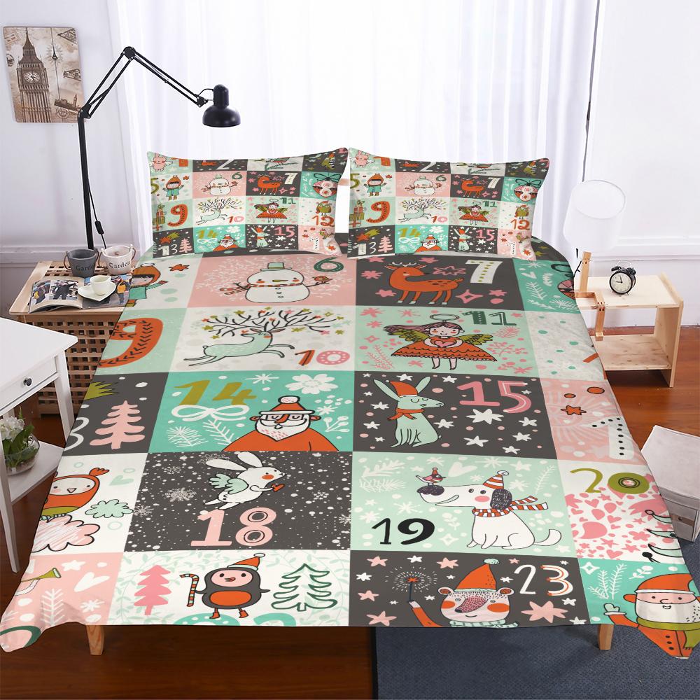 

Bedclothes Superking Bedding Merry Christmas Bedding Set 200X200 Lovely Bear New Decorations Duvet Cover Set 3Pcs EU single(135x200cm)