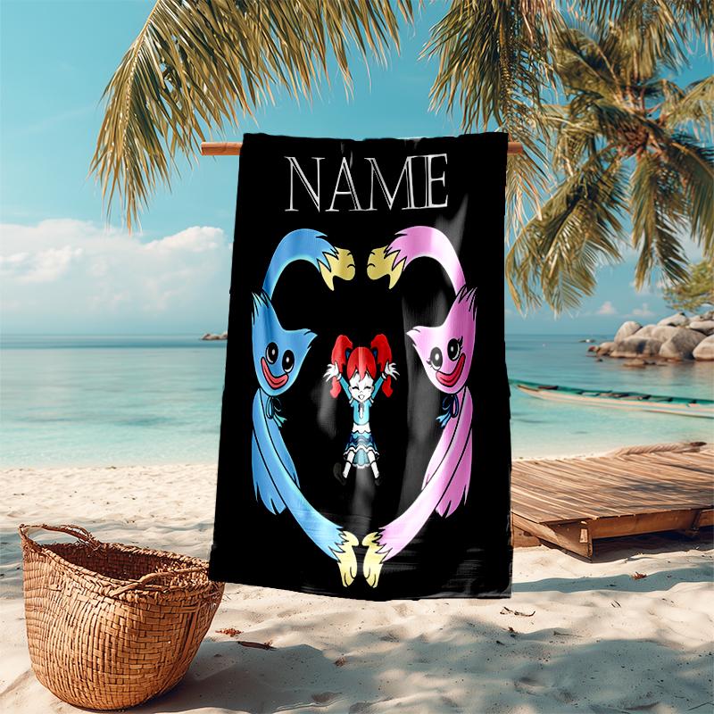 Personalized Customized Proof Beach Towel with Poppy Playtime Pattern - Soft, Absorbent,quick-drying,perfect Swimming,camping&bathing