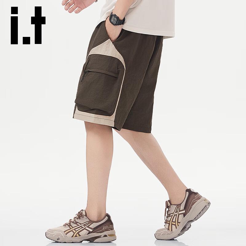 Izzue IT Men's Color-Block Ice Silk Cargo Shorts