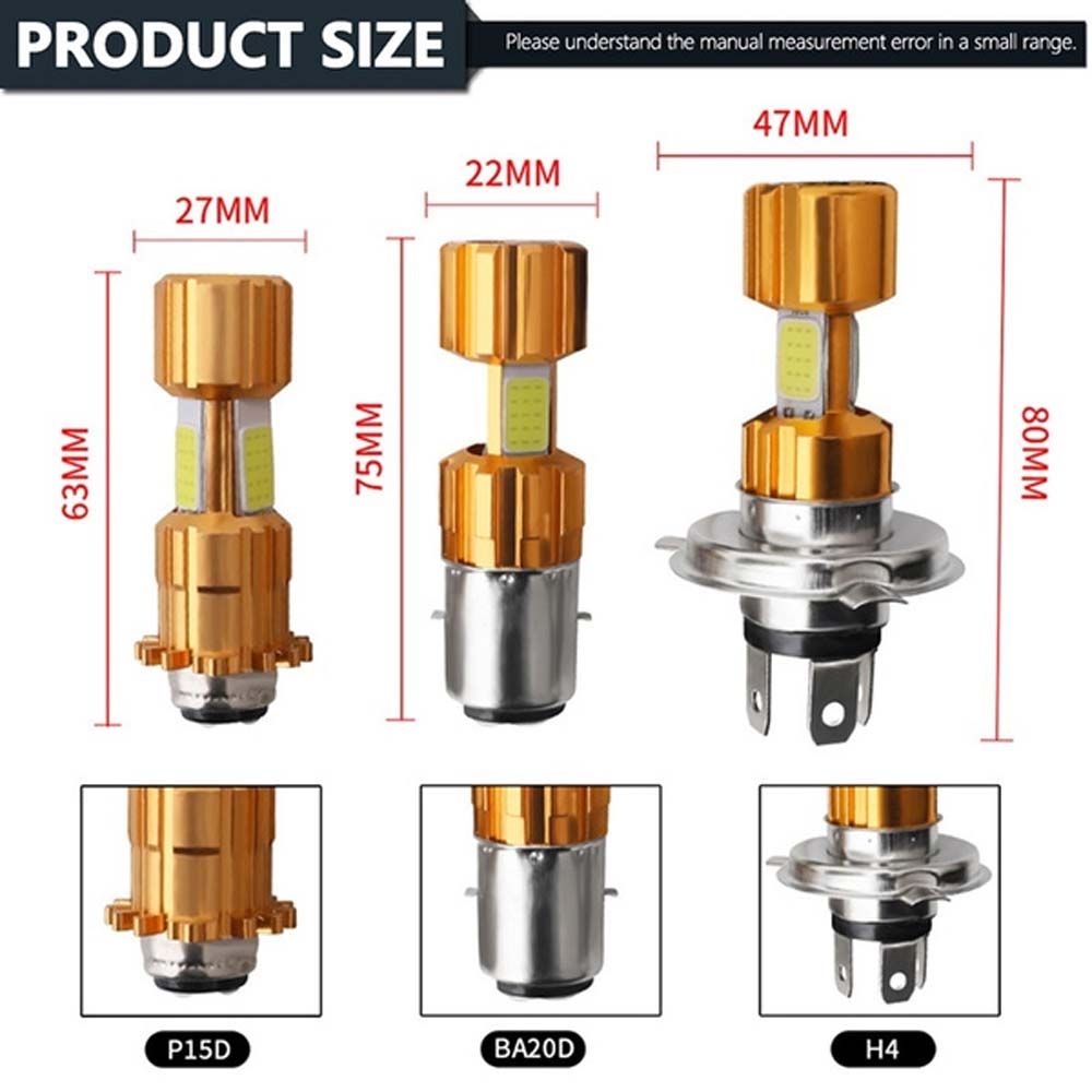 Motor HeadLamp White Lighting Car LED Bulb Hi/Lo Beam Light COB Fog Light Motorcycle Headlight