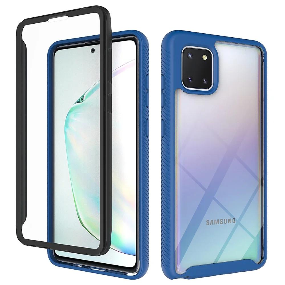 

Гибридный противоударный прозрачный чехол-оболочка TPU/PC Sky Case для Samsung Galaxy Note 10 Plus Note10+ Note10 Fundas Capa Двухслойный For Note 10 Plus темно-синий