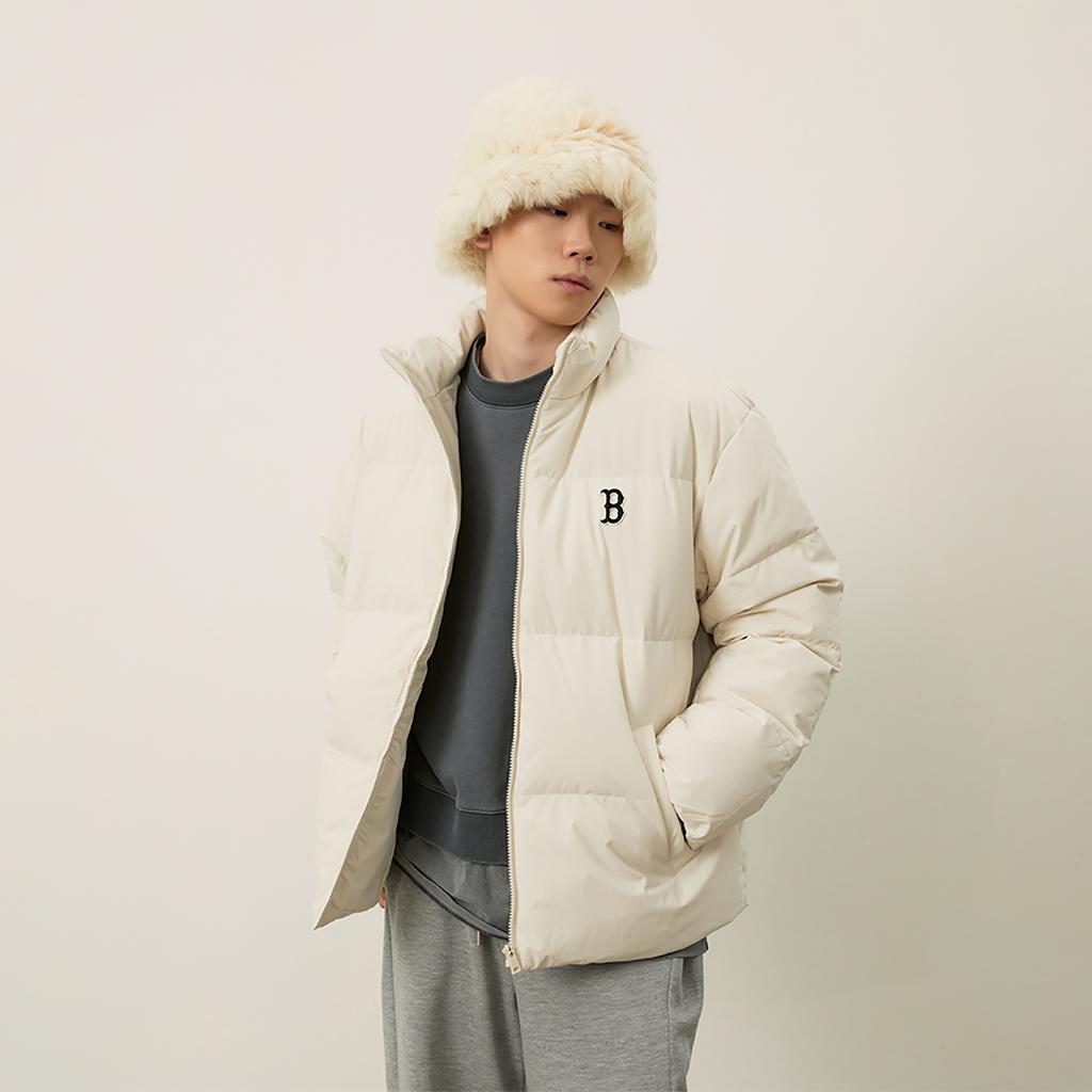 New MLB Boston Red Sox Basic Collection FW24 Down Jacket Unisex Dark Cream 3ADJB1046-43CRD