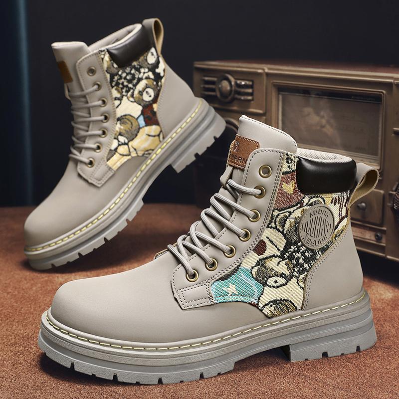 Fashion CYYTL Mens Boots Leather Ankle Casual Winter Shoes Cowboy Combat Tactical Motorcycle Chelsea Work Outdoor Hiking Luxury Designer