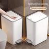 Large Foot-Pedal Bathroom Trash Can with Lid - Odor-Proof and Narrow Design for Home, Kitchen, Bedroom, or Living Room.