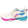 Li Ning Blade Ma Cushioning Slip Resistant Abrasion Resistant Low Top Badminton Shoes Unisex White Pink Blue AYAU005-4