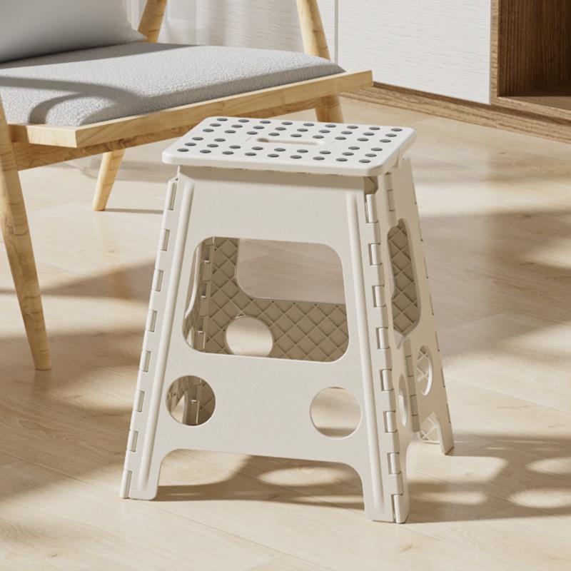 Scaun Gros din Plastic Pliabil Scaun Înalt Scaun de Uz Casnic Pliabil Bancă Mică Simplă pentru Copii Portabil de Exterior Economisește Spațiu