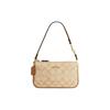 Nolita 19 Gold Letter Logo Classic Monogram Hardware Zipper Closure Canvas With Leather Shoulder Bag Women Shoulder Bag Light-Khaki C3308-IMVHK