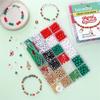 1set/box Christmas Themed Glass Bead Set DIY Bracelet Necklace Earrings Jewelry Accessories