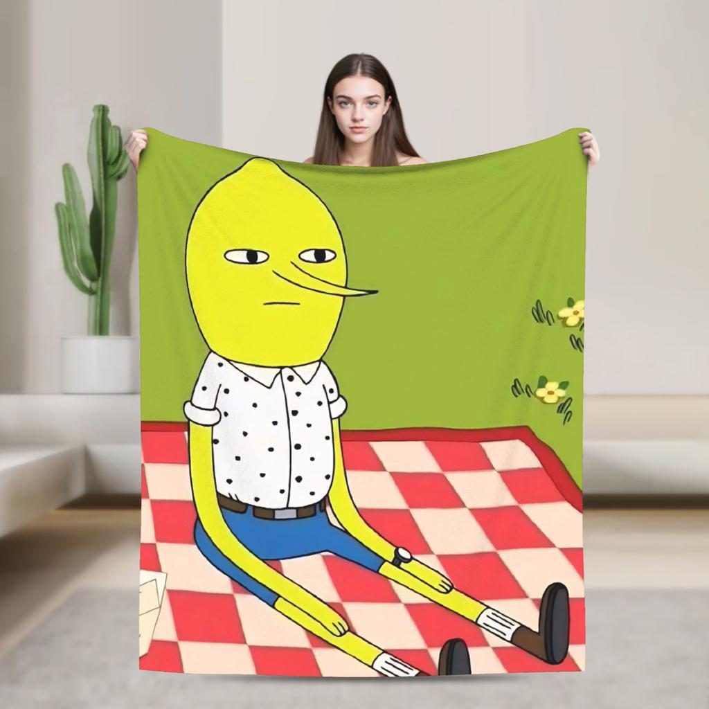Lemongrab Unakzeptabel Flanelldecke Frühling Warm Weich Überwurfdecke für Kinder Erwachsene Heimdekoration Grafische Tagesdecke Sofabettbezug