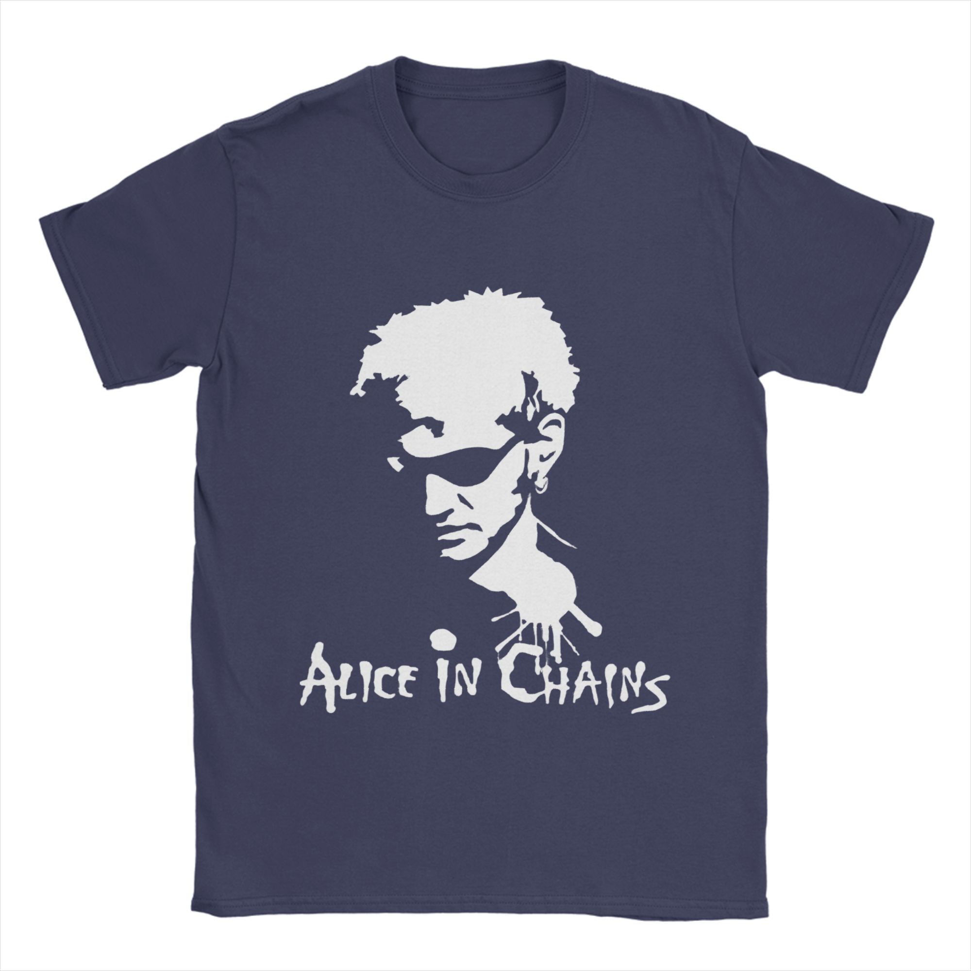 

Alice in Chains Band Men s T Shirts Cool Tees Short Sleeve Crew Neck T-Shirt 100% Cotton 4XL 5XL Tops 4XL