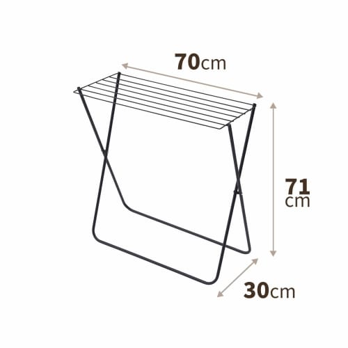 Tenma (Tenma) Black Clothes Dryer/Bath Towel Stand, 70cm Wide X 30cm Deep X 71cm High, with a Chic Design That Blends In with Any Interior. PSBK-02