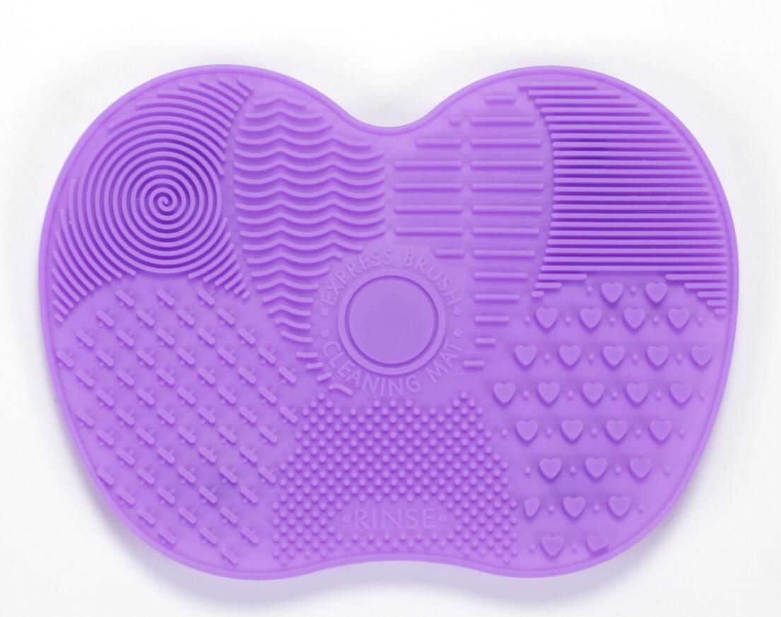 

1 шт. Силиконовая подушечка для очистки кистей для макияжа в форме яблока с присоской для эффективной очистки косметических инструментов фиолетовый