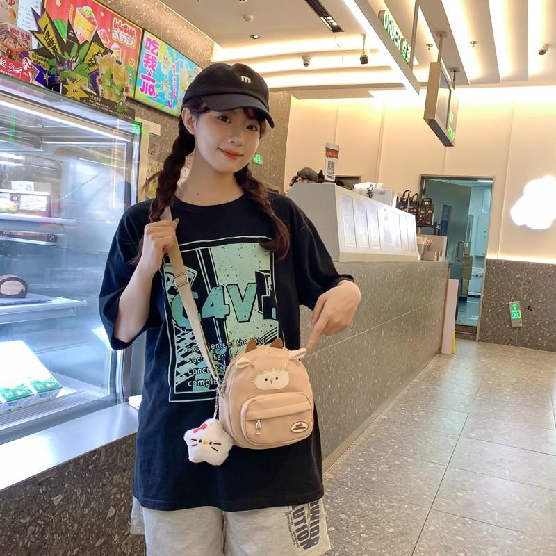 Adorable Mini Lamb Shoulder Bag Lightweight Canvas Backpack For Kids And Teens