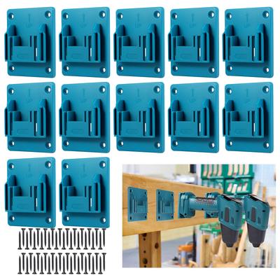 12PCS Tool Holder Wall Mount For18 V Power Tool Drilling Tools Holder Machine Holder with 48 Screws for Workshop Storage