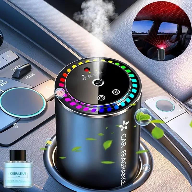 Langlebiger intelligenter Autolufterfrischer mit Sternprojektor 50 ml Ätherischer Öldiffusor USB-wiederaufladbar Natürlicher Duft für Autoinnenraum