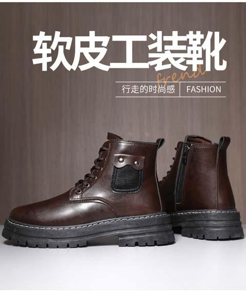 Móda Nejvyšší kvalita Vintage Kůže Pánské Sněhule Módní Pánské Kotníkové Boty Šněrovací Venkovní Motocyklové Boty Chodící Boty pánské botas