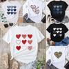 Tee Women Tshirt Short Sleeve Print Clothes Graphic T Shirt Heart Shape Clothing Fashion Female Top Daily Streetwear Gifts