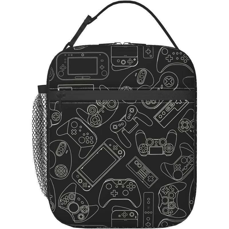Video Game Controller Insulated Lunch Bag Reusable Lunch Box Portable Thermal Bento Tote for Adults Kids Work School Picnic