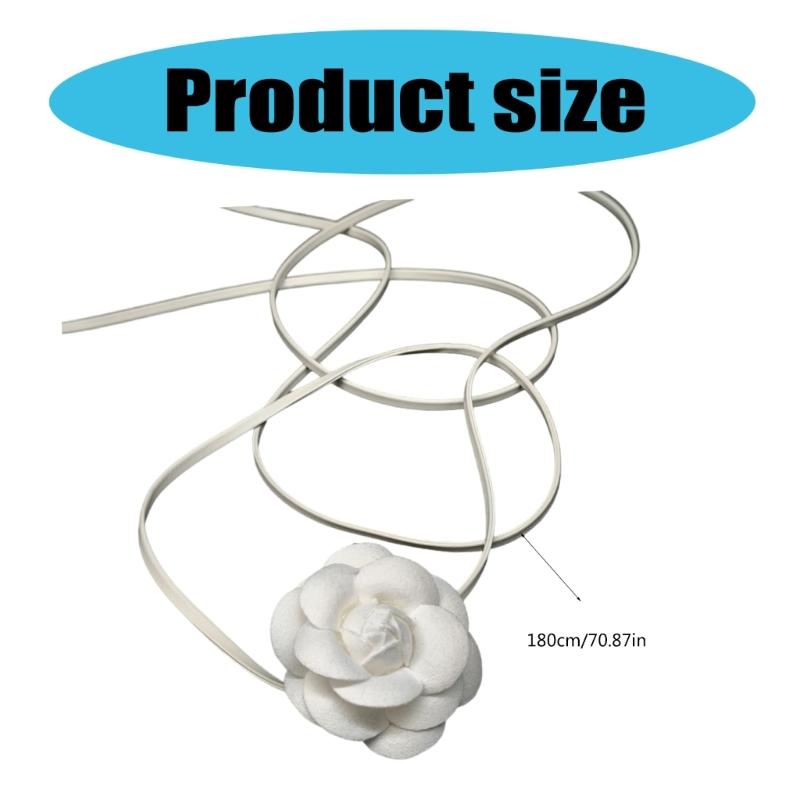 2Pieces Flower Neck Jewelry Set Fabric Necklace Women Neckwear Charm Necklace Date Jewelry Suitable for Daily Wear