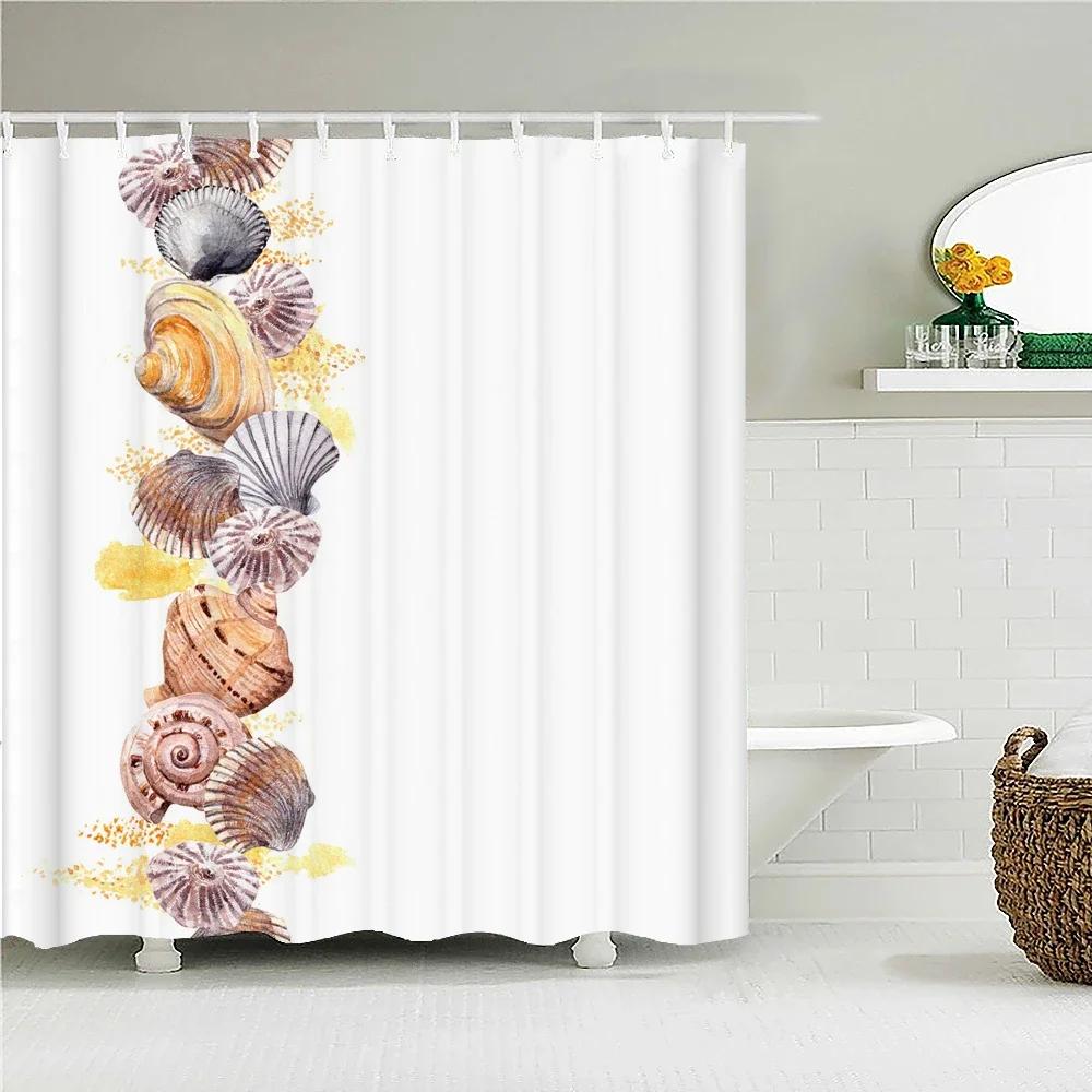 Sunlight Beach Waterproof Fabric Shower Curtains 3D Printing Palm Tree Bath Curtain For Bathroom Bathtub Decoration With Hooks